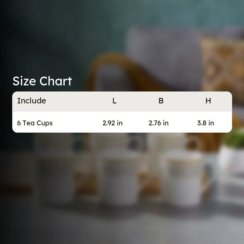 Classic Bone China Tea Cup (210 mL Each) - Set Of Six media 6