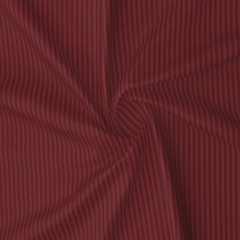 StripeScape Glace Cotton Fitted Bedsheet (Maroon) - 130 GSM - 9