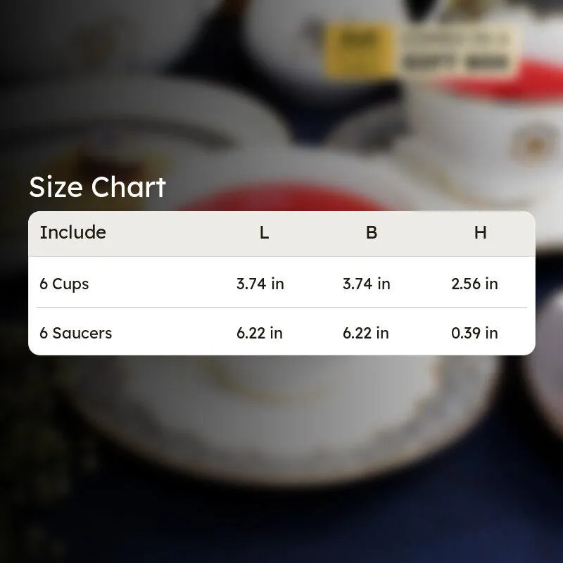 Gilded Legacy 24k Gold Brushed Porcelain Tea Cup & Saucer (Grey/ 300 mL) - Set of Six media 10