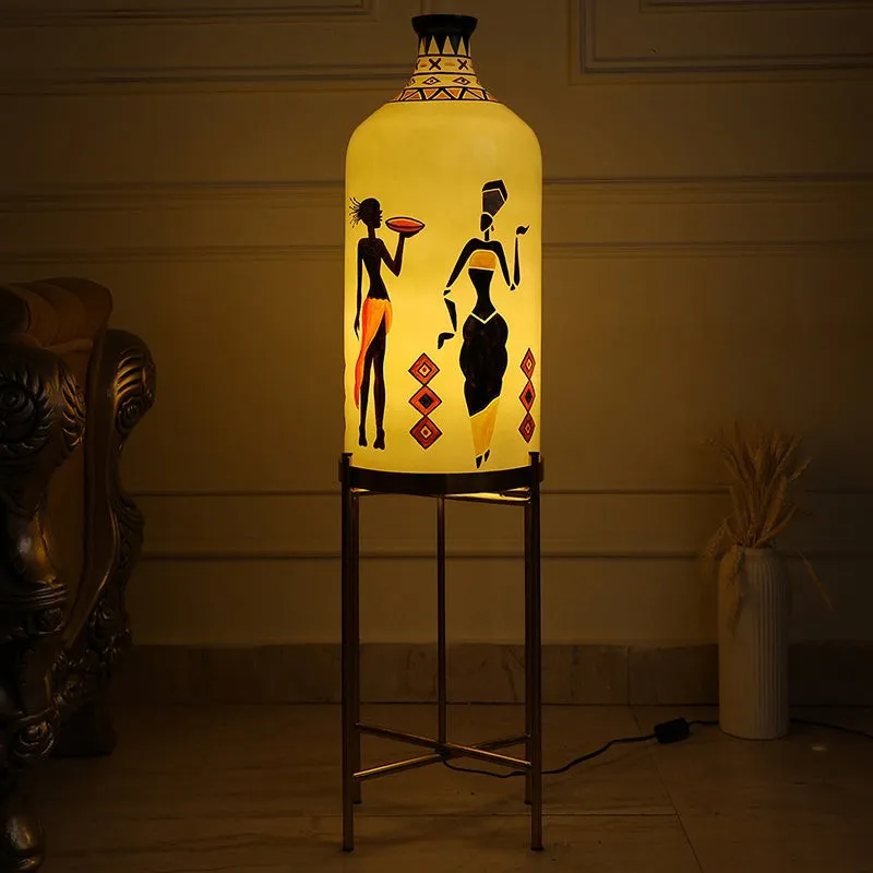 Brio Stand Hand Painted Metal & Glass Floor Lamp media 1