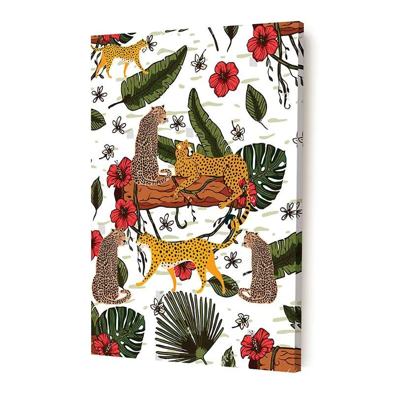 Wild Leopard Realm Wall Painting media 3