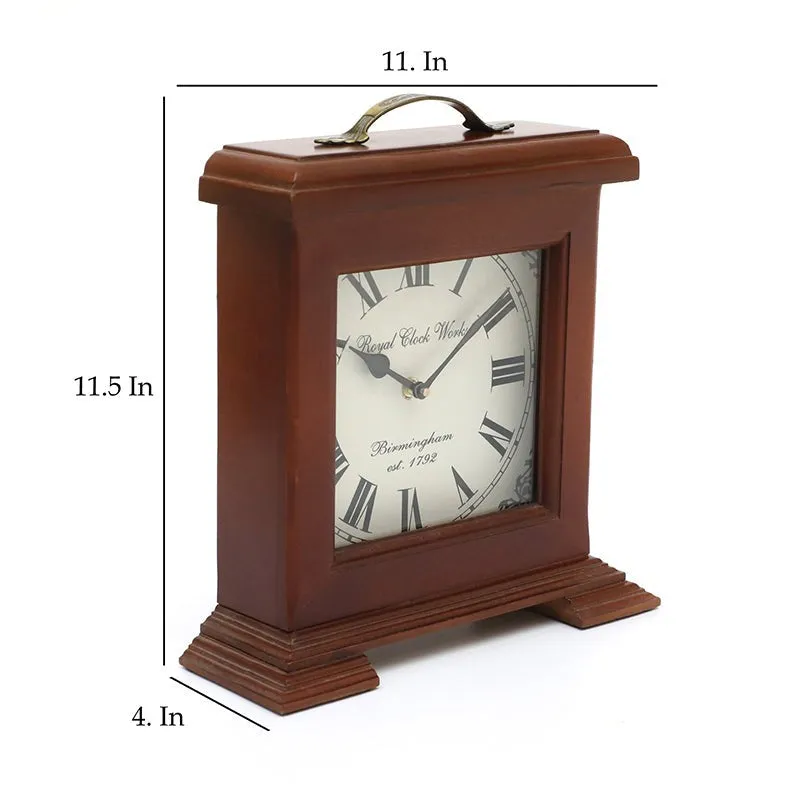 Sorien Silent Wooden Table Clock - Brown media 7