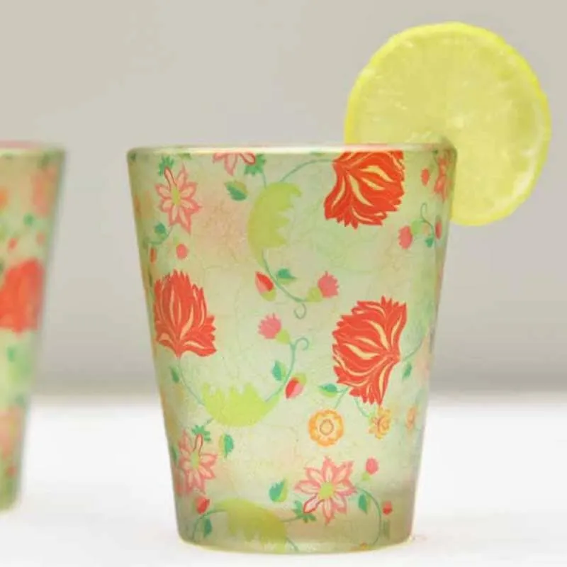 Ornate Mughal Frosted Shot Glass (30 ml ) - Set Of Two media 5