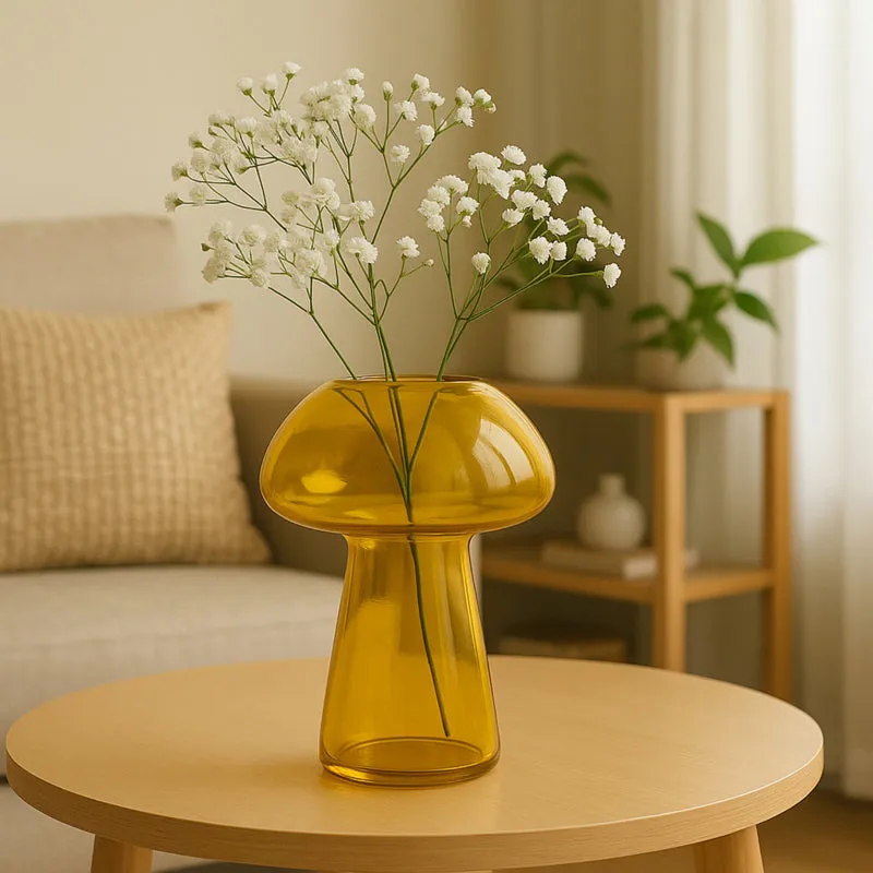 Shrooms Glass Vase - Yellow media 3