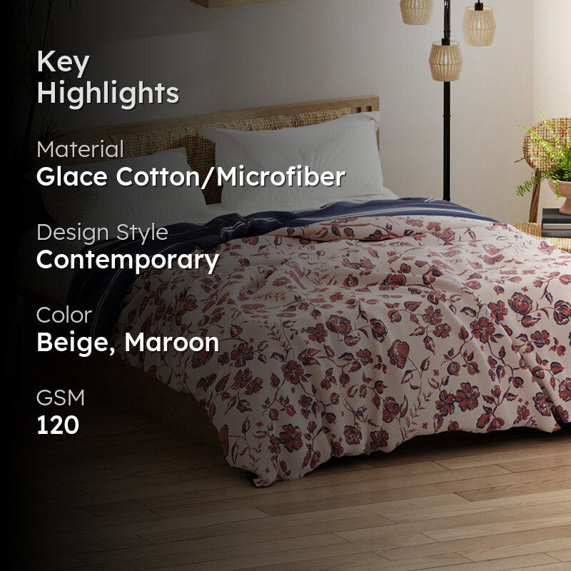 Enid Reversible Floral Comforter - 120 GSM media 2