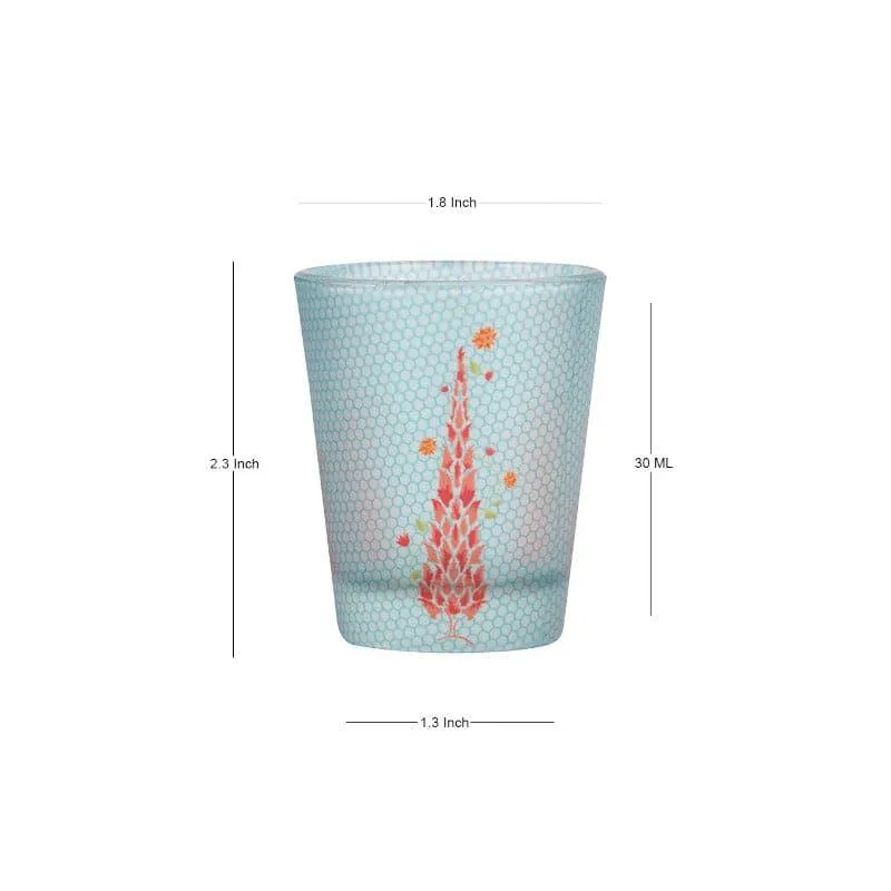 Tree Of Fire Frosted Shot Glass (30 ml) - Set Of Four media 3