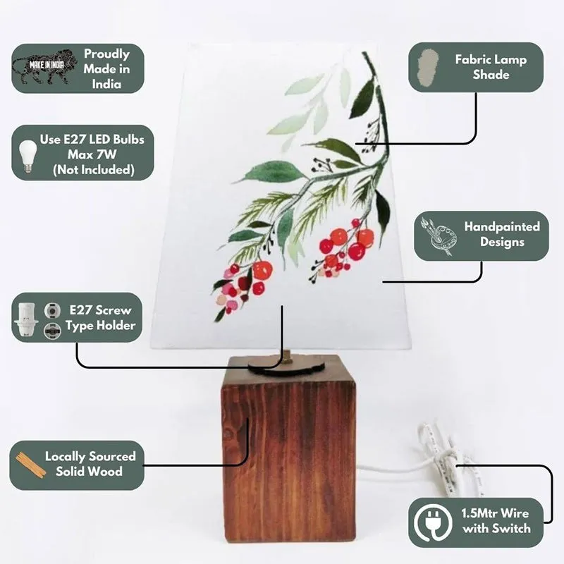 Frista Nature Empire Handpainted Fabric Table Lamp - Multicolor media 3