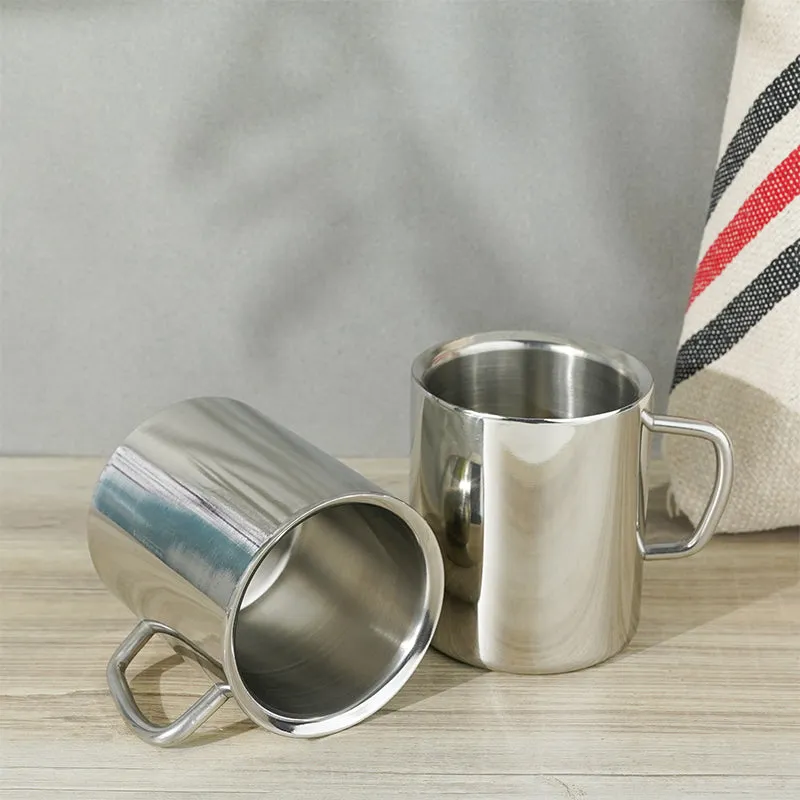 Deeva Stainless Steel Coffee Mug (250 mL Each) - Set of Two media 4