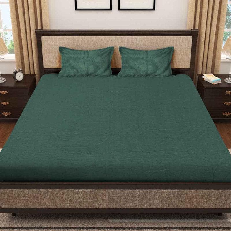 Pristine Charm Warm Woollen Bedsheet (Green) - 150 GSM media 3