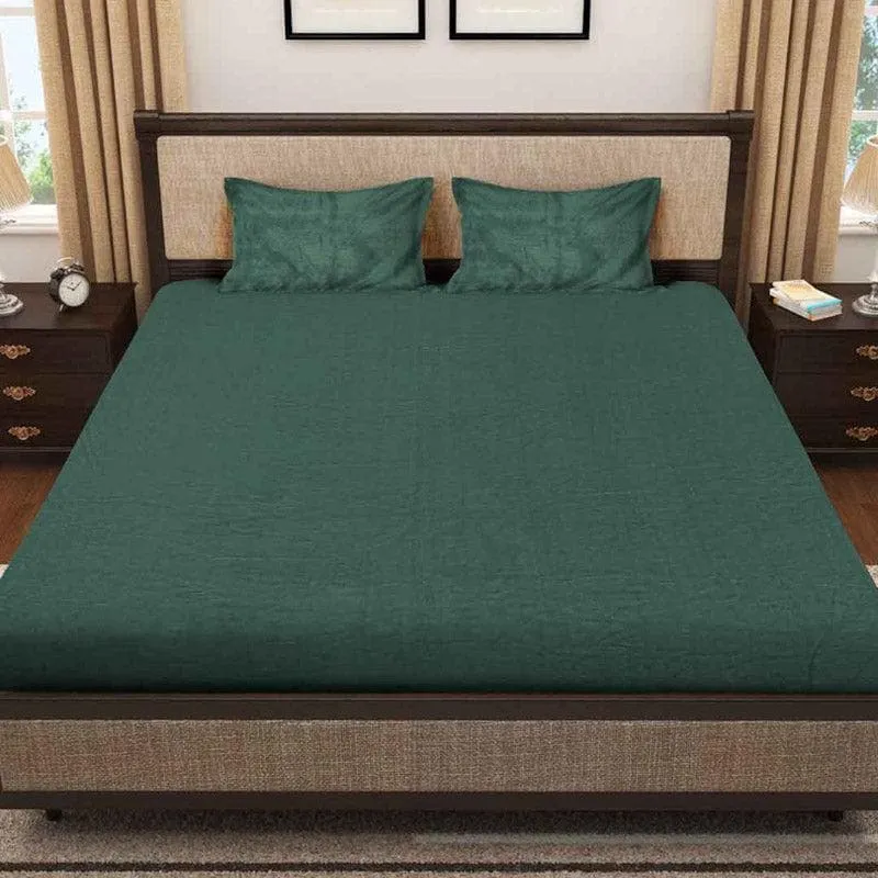 Pristine Charm Warm Woollen Bedsheet (Green) - 150 GSM media 3