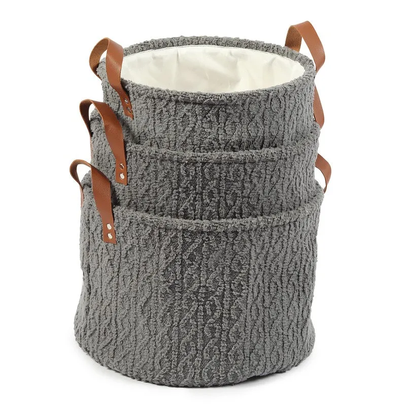 LineNest I Fabric Storage Basket (Black) - Set of Three media 6