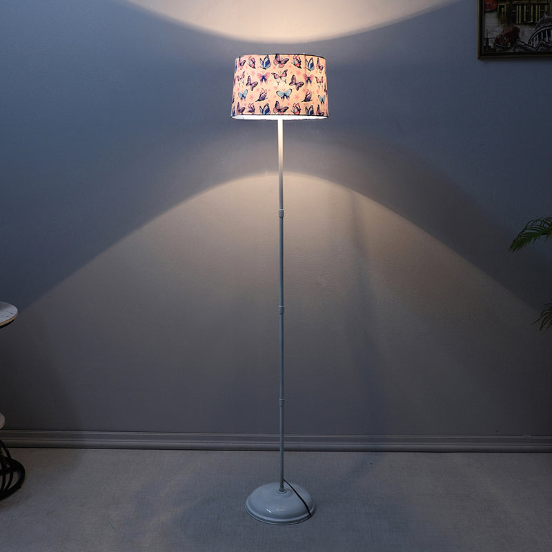 Petaluda Printed Metal Floor Lamp - White