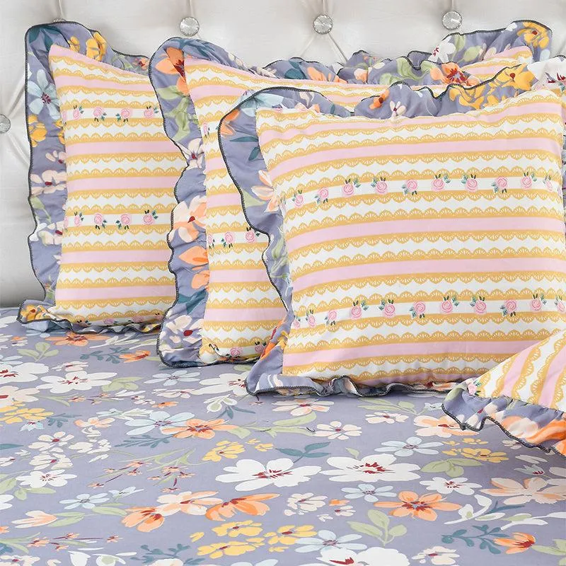 Bloomeria Frilled Floral Bedding Set - Five Piece Set media 6