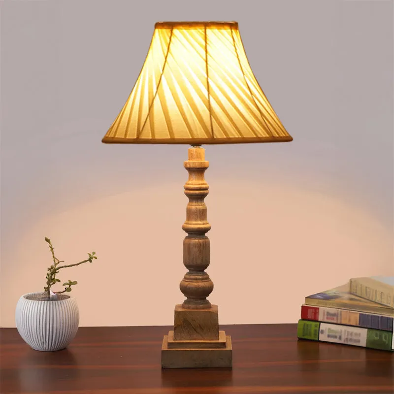 Twistra I Arbor Wooden Table Lamp - Ivory,Brown media 2
