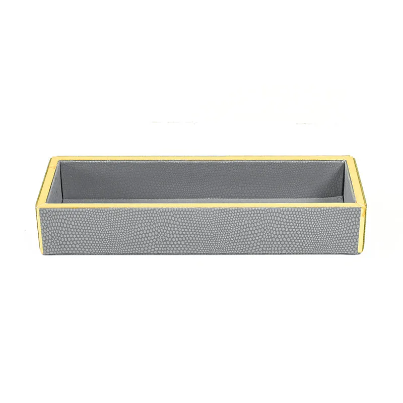 Tisquo Faux Leather Cutlery Tray - Grey media 4