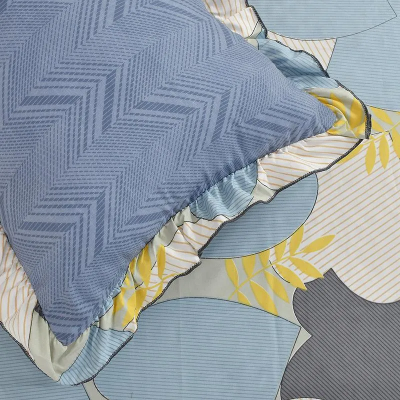 Antique Heart Abstract Frilled Microfiber Bedding Set - Five Piece Set media 6