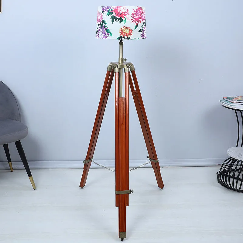 Miyabi Printed Tripod Floor Lamp - Brown media 2