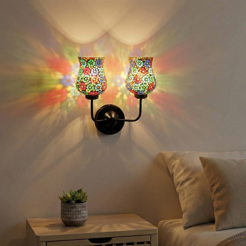 Mosaic Twin Star Glass Wall Lamp