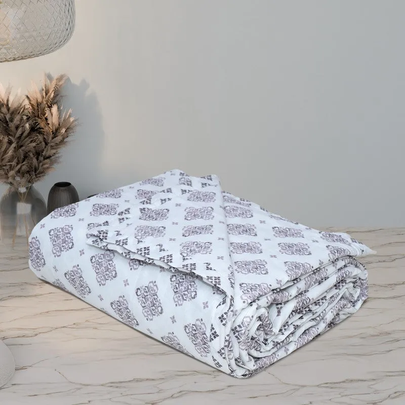 Florique Printed Cotton Dohar (Purple,White) - 120 GSM media 10