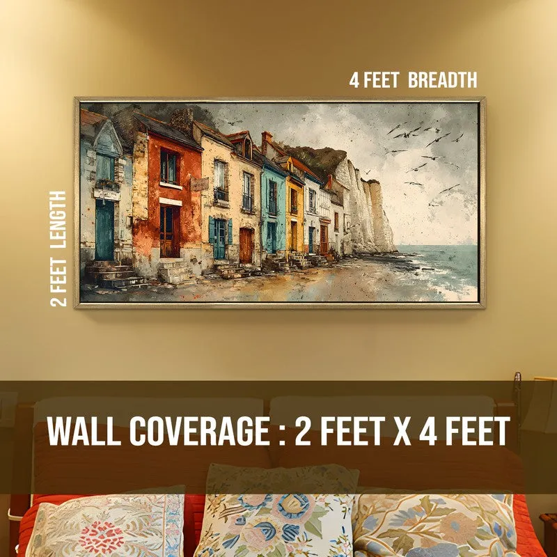 Vintage Coastal Cliff Houses Wall Art media 8
