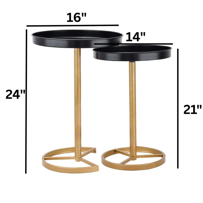 Zyro Nest Side Table (Black & Gold) - Set Of Two media 9