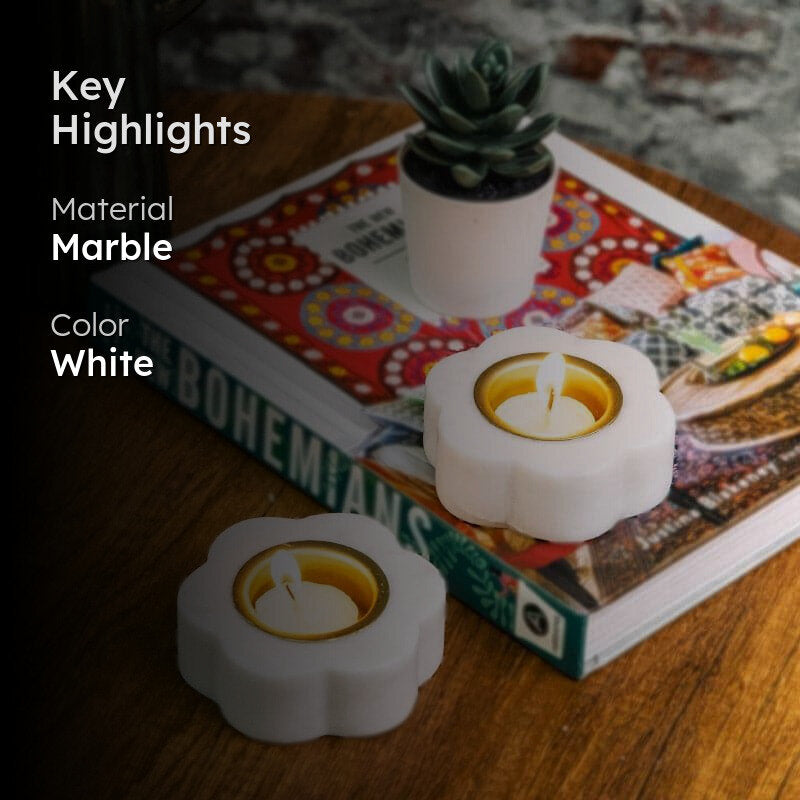 Brija Marble Tealight Holder - Set Of Two media 2