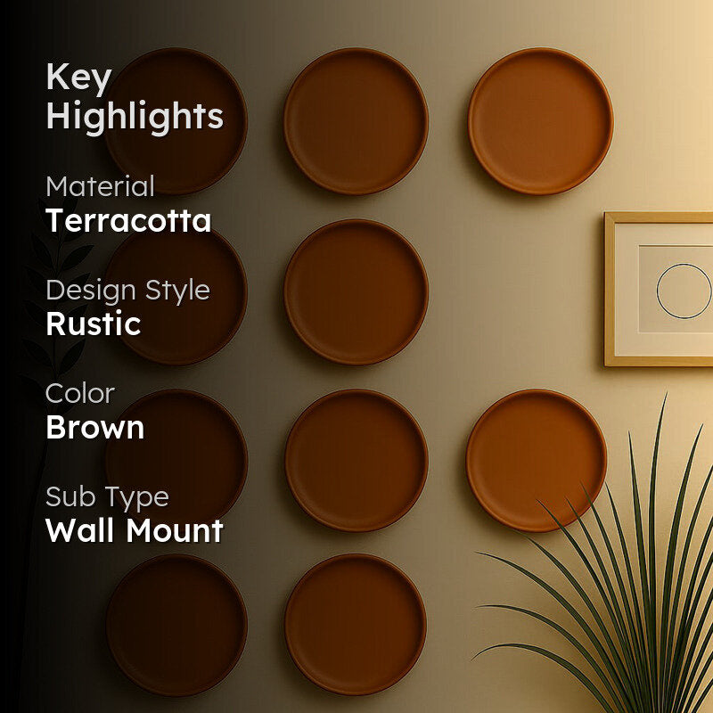 Terrya Handcrafted Terracotta Wall Plate - Set Of Ten media 2