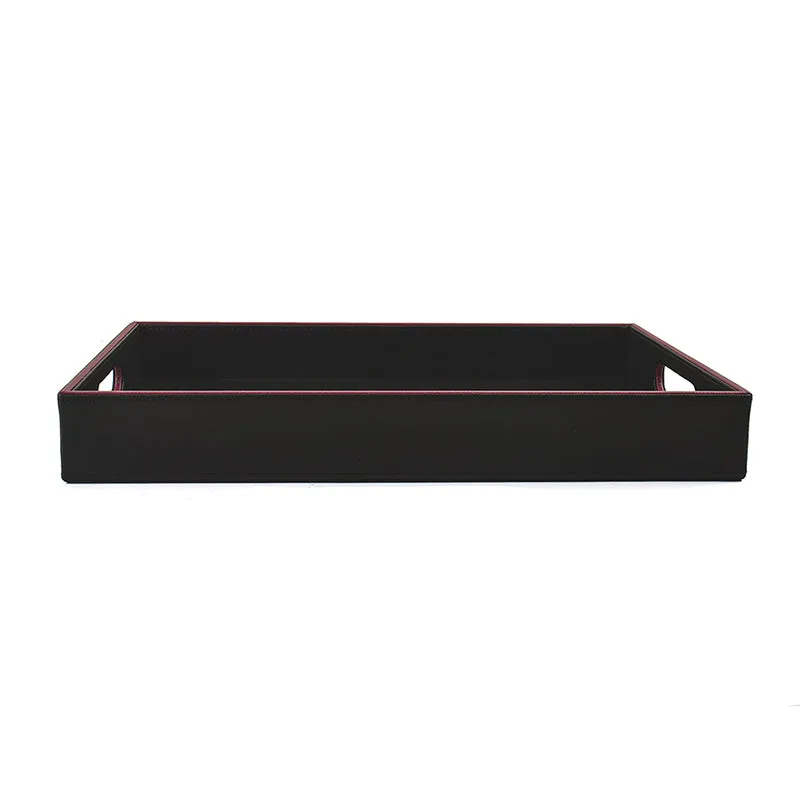 Tisca Faux Leather Serving Tray (Black) - Set Of Two media 4