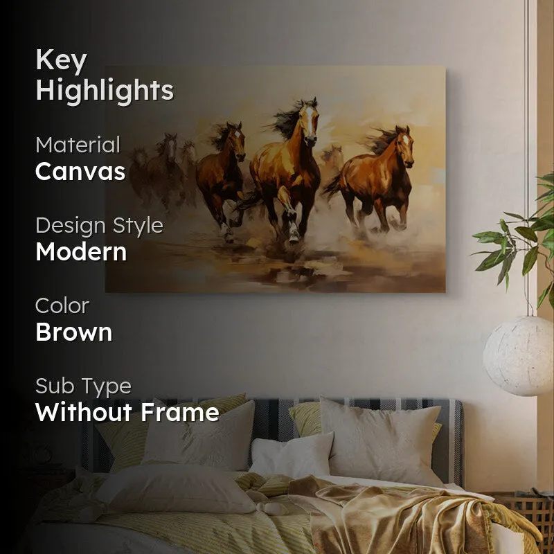 Rustic Stallions Canvas Wall Painting media 2