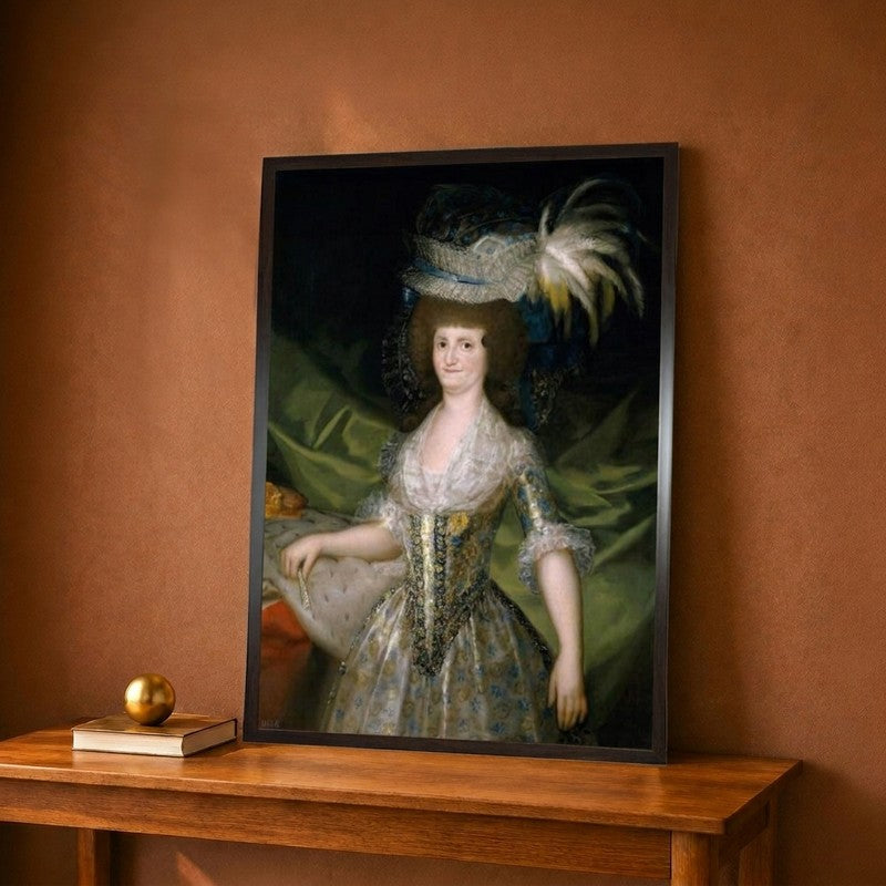 Maria Luisa of Parma Queen of Spain 1790 Canvas Wall Painting - 9 x 12 Inches