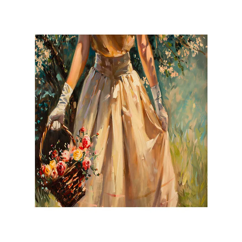 Lady With Basket Wall Painting media 5