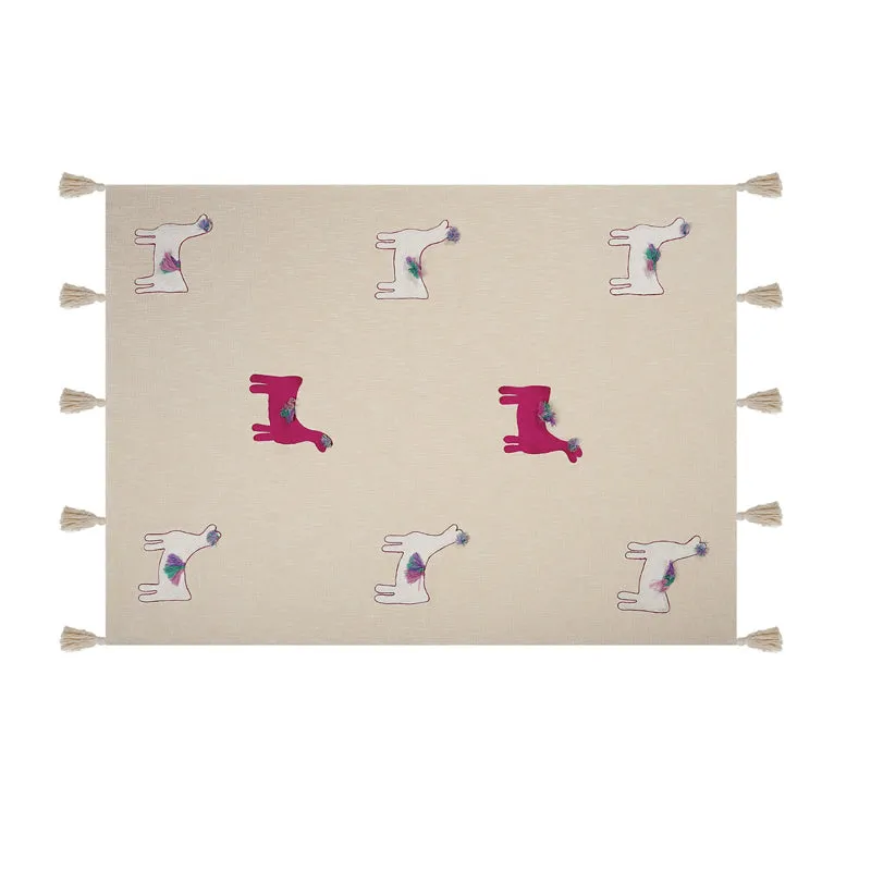 Woven Whim Tufted Cotton Throw - Pink media 6