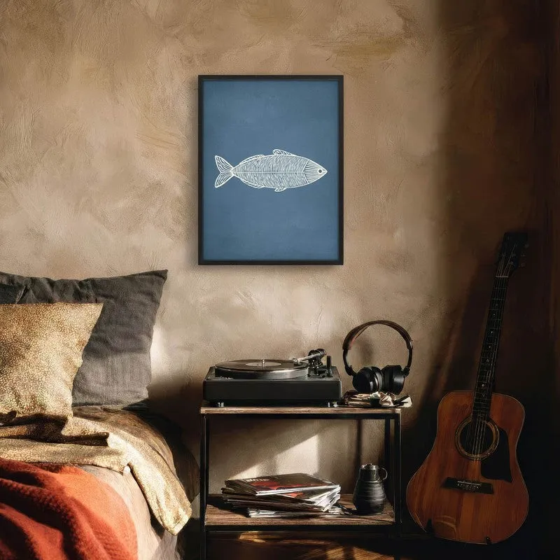 Minimal Fish Artwork Canvas Wall Painting With Black Frame media 8