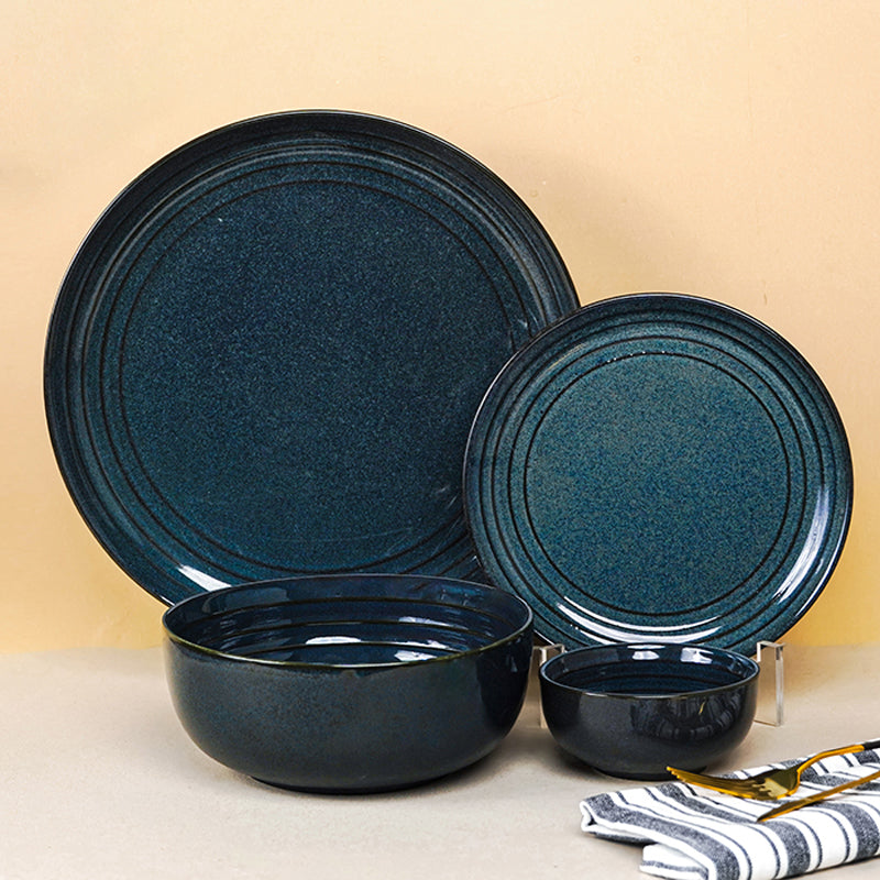 Indigo Ripple Ceramic Dinner Set - 20 Piece Set media 7