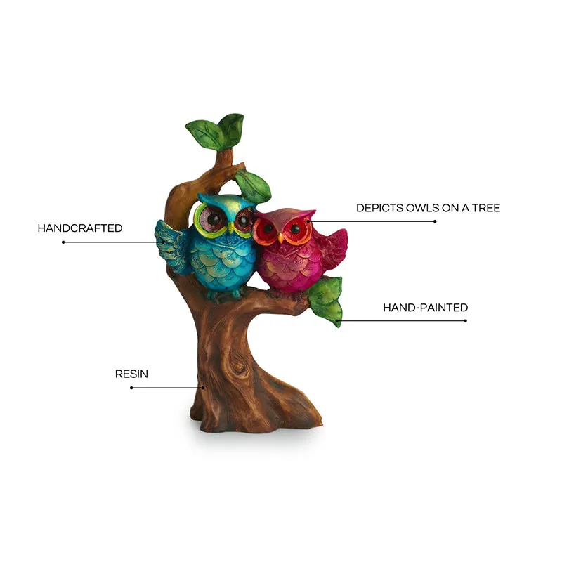 Owl Couple Resin Showpiece media 5