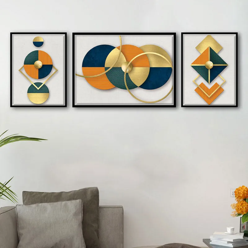 Mexis Cotton Canvas Wall Art - Set Of Three media 3