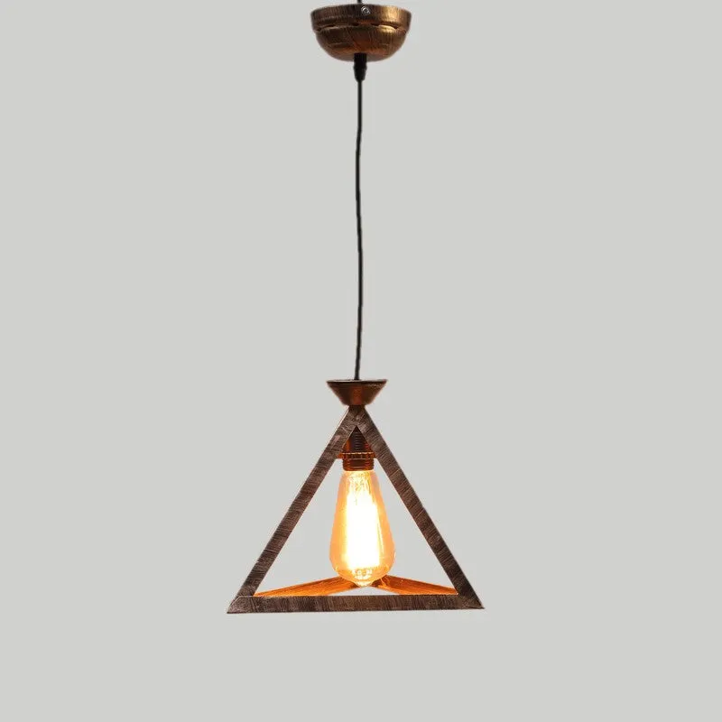 Antique Triangle Iron Ceiling Lamp media 4