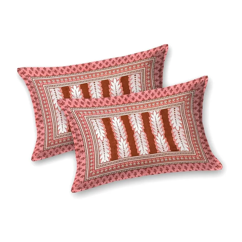 Designy Cotton Bedsheet (Rust,White) - 240 TC media 4