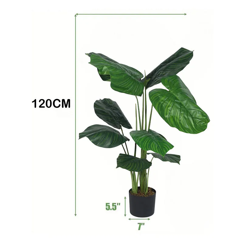 Verona Artificial Banana Plant With Black Plastic Pot - 4 Feet media 6