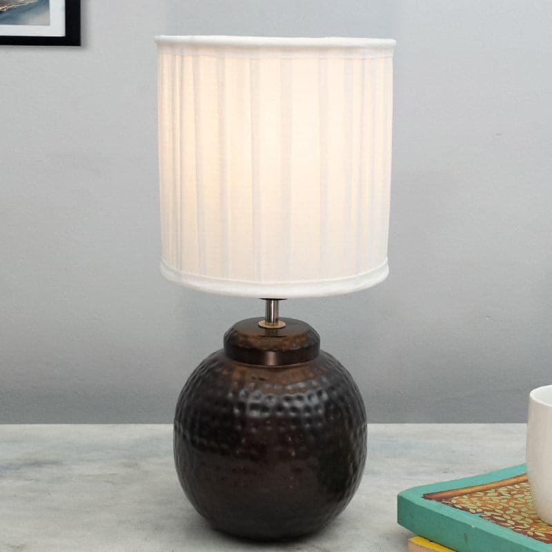 Gola Verda Fabric Table Lamp - White,Copper