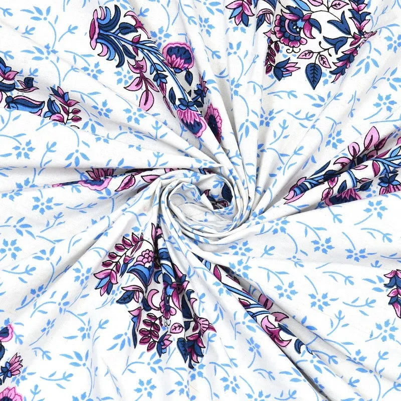 Royally Cotton Bedsheet (Pink,Blue,White) - 240 TC media 5