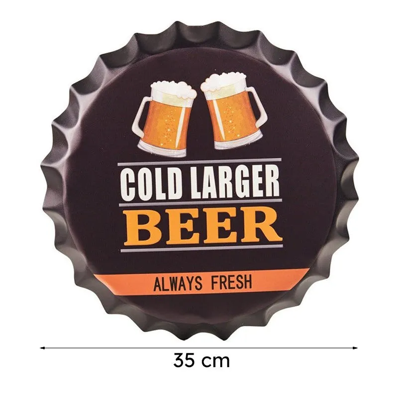Cold Large Beer Bottle Cap Metal Wall Accent media 7