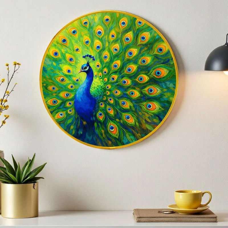 Neelkanth Peacock Paper Wall Painting With PVC Frame media 4