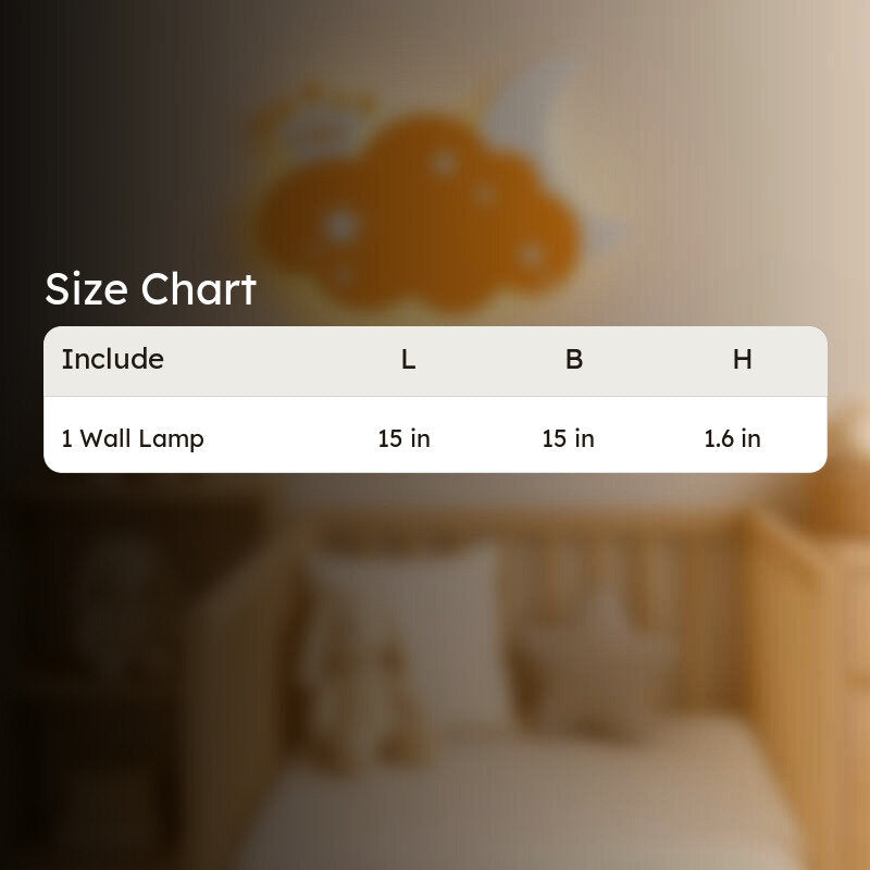 Sleepy Night Sky Cloud Battery Operated MDF Wall Lamp - Orange media 13