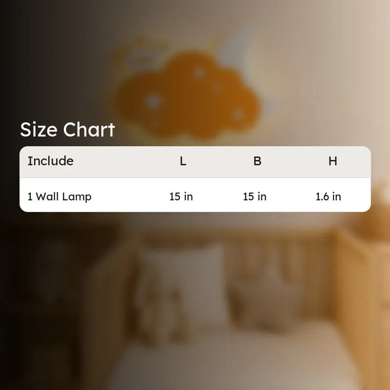 Sleepy Night Sky Cloud Battery Operated MDF Wall Lamp - Orange media 13
