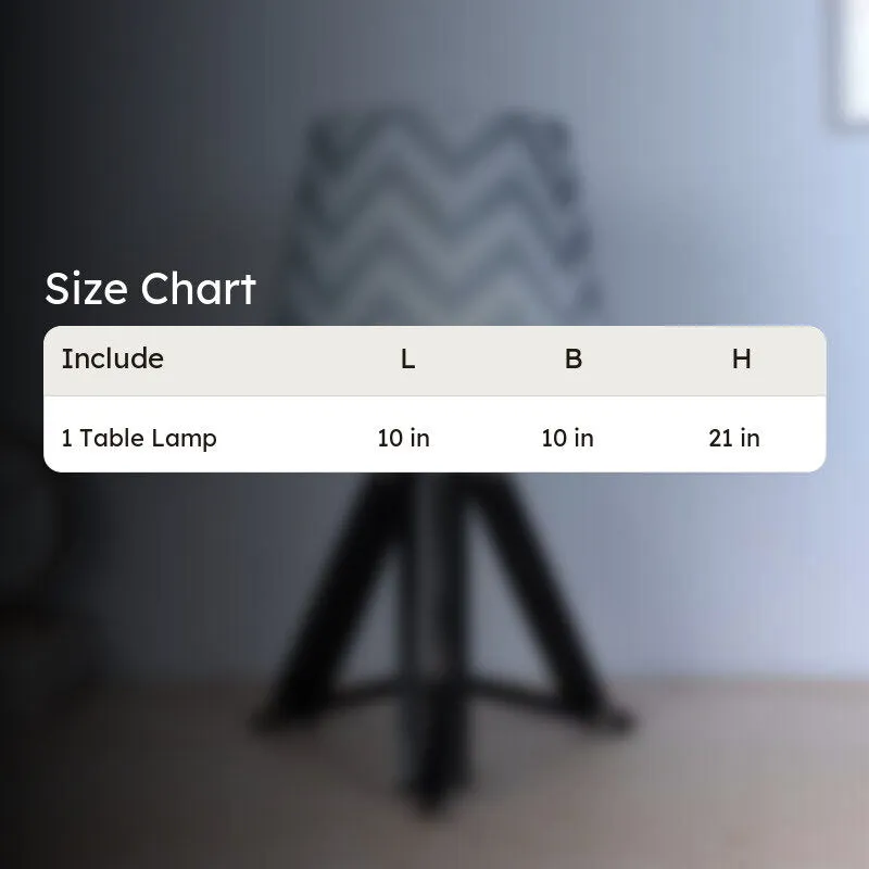 Chevron Light Printed Tripod Mango Wood Table Lamp - White media 6