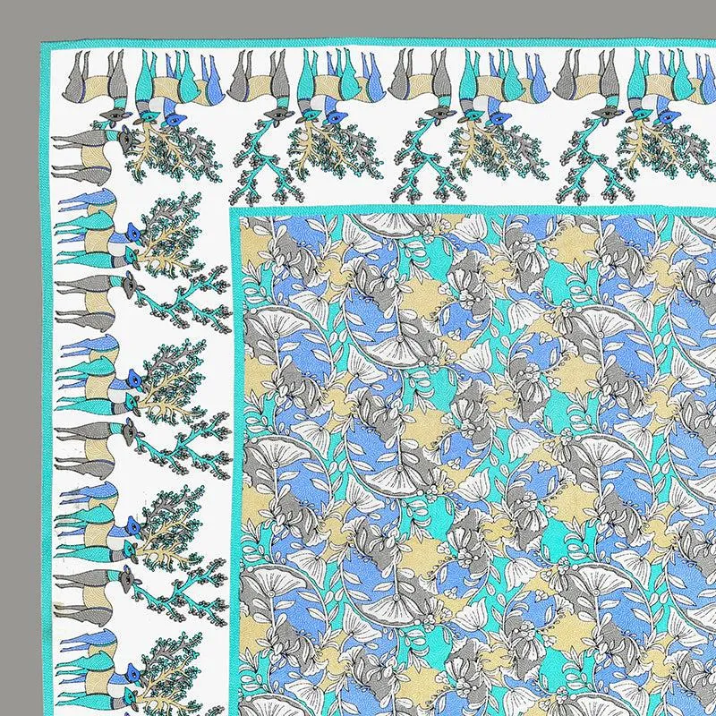 Ratna Radiance Floral Cotton Bedsheet (Blue) - 150 TC media 5