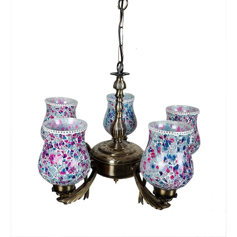Nuvara Vistara Mosaic Golden Antique Ceiling Lamp media 3
