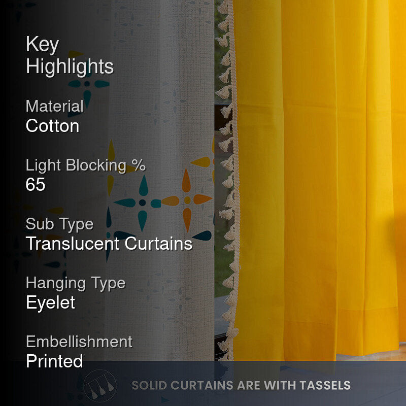 Urban Space Mosaic & Aura Curtain (Yellow) - Set Of Four media 2