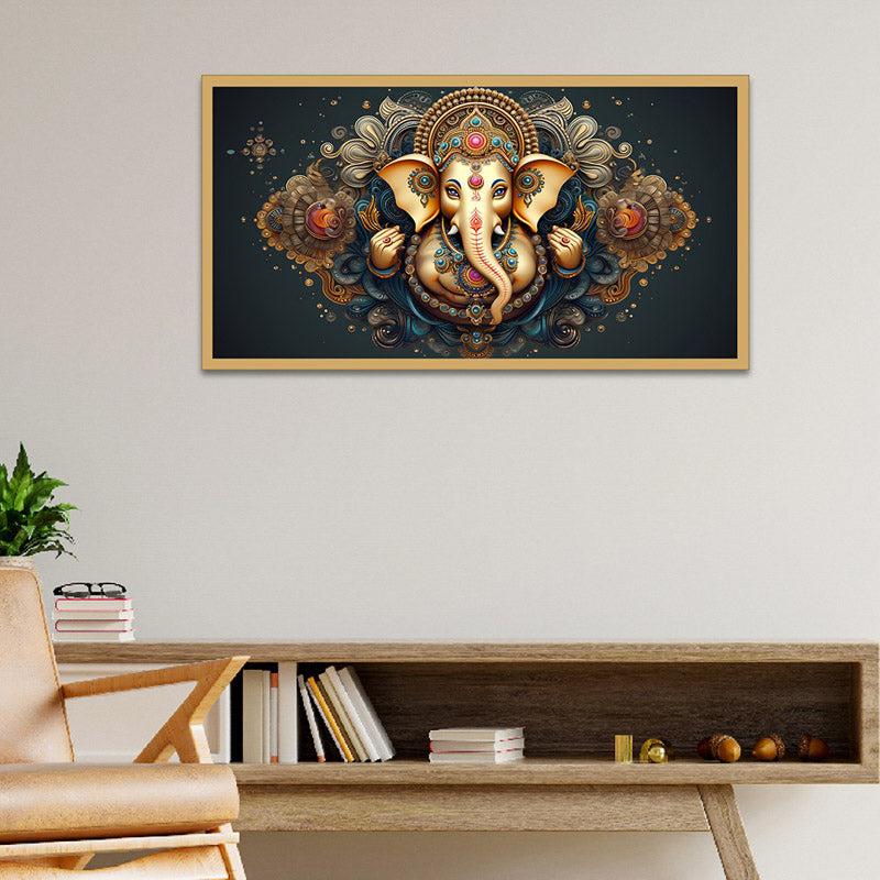 Vakratund Festive Wall Painting With Frame